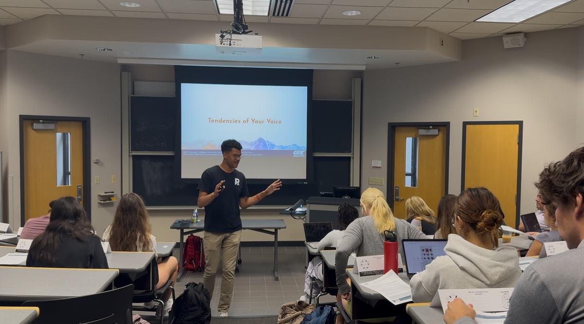 Presenting a GRiT lesson in a university lecture room