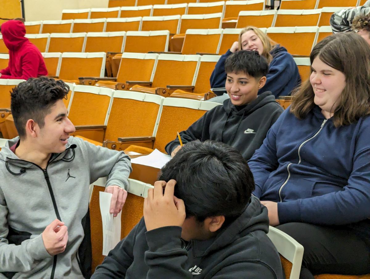 Students in discussion during an early GRiT session